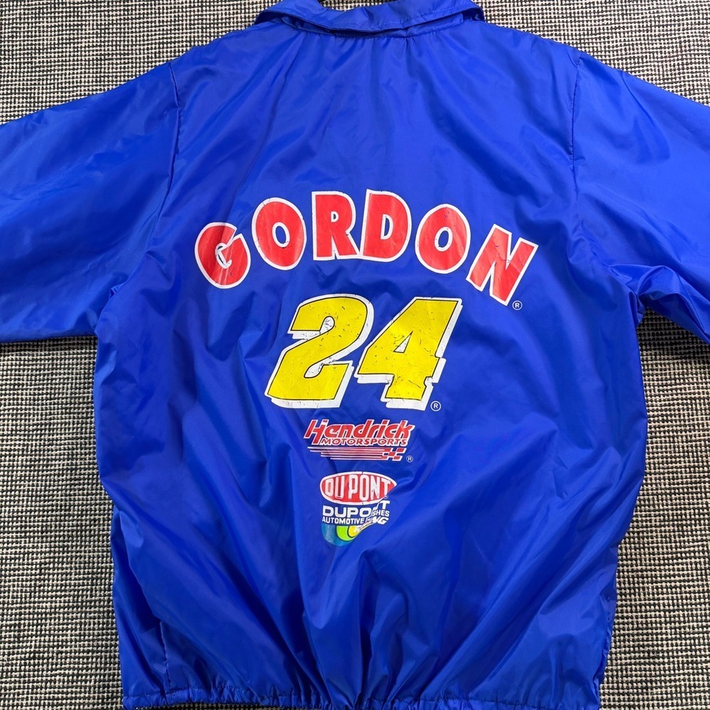 VINTAGE NASCAR Windbreaker‎ Jeff Gordon #24 Jacket Men's Oversized Size Small - Picture 10 of 11